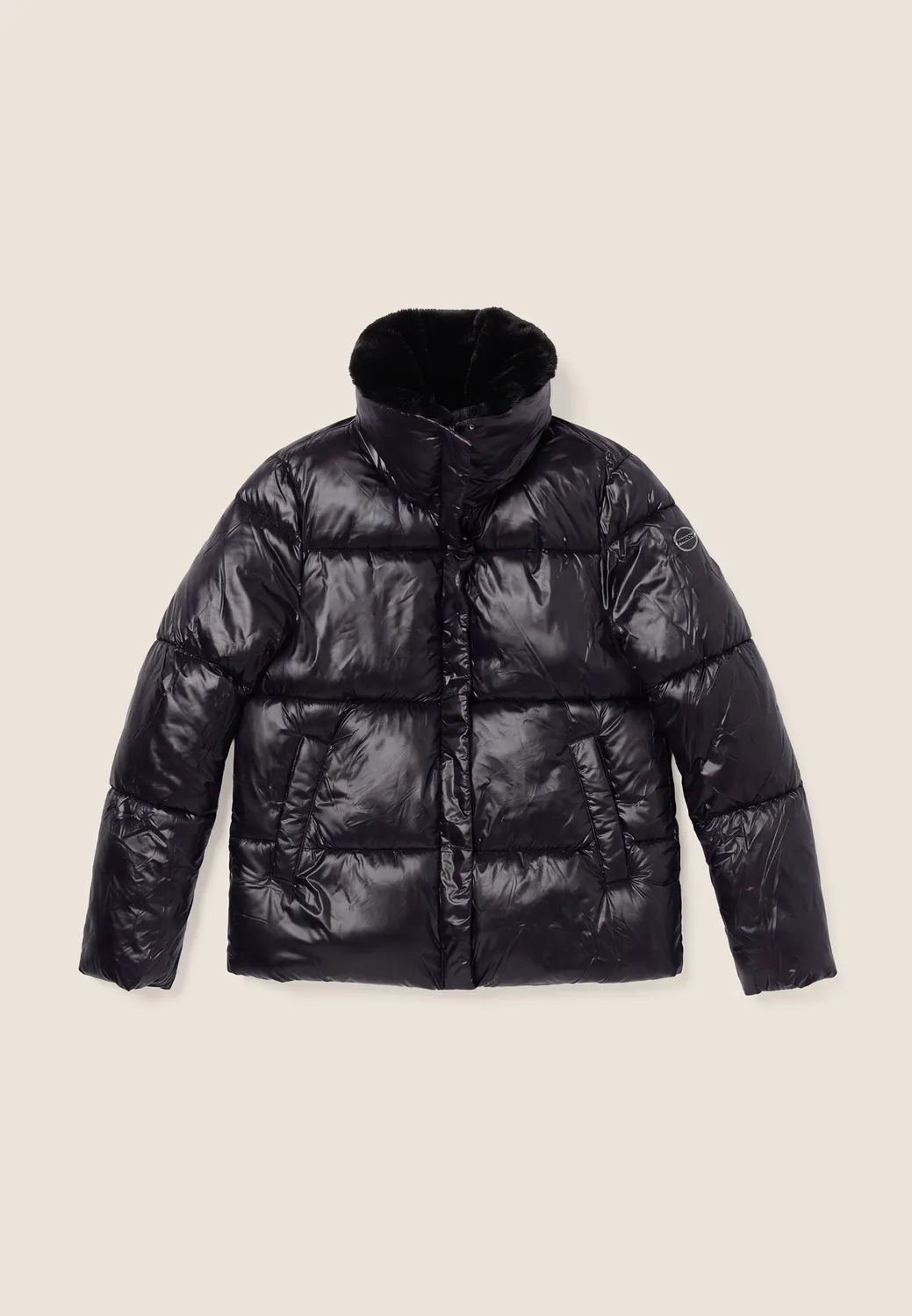 Freddy Trapuntato Shimmer Steppjacke Damen Schwarz Fellkragen