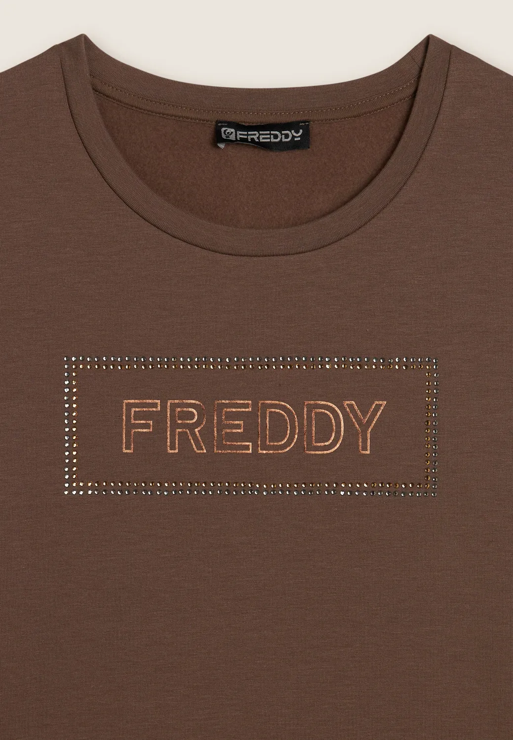 Freddy Strass Sweatshirt Schwarz Damen Rundhals