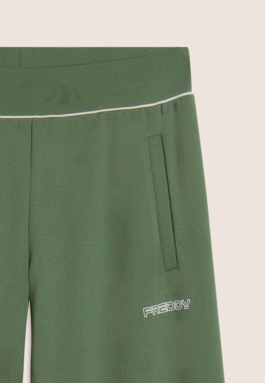 Freddy Wide Leg Sporthose Cropped Schwarz Taschen