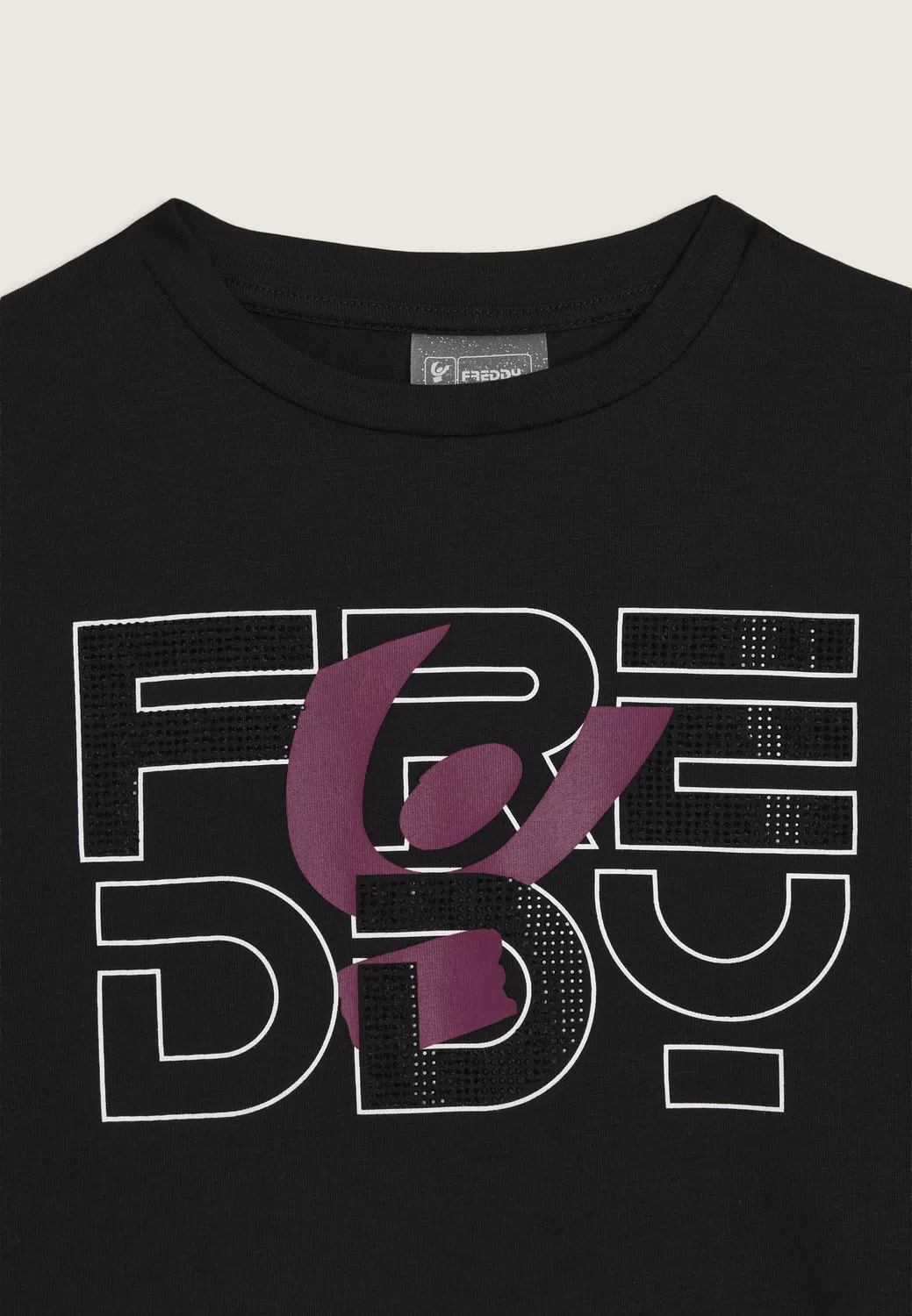 Freddy Junior T-Shirt Schwarz 10 Jahre Strass-Logo