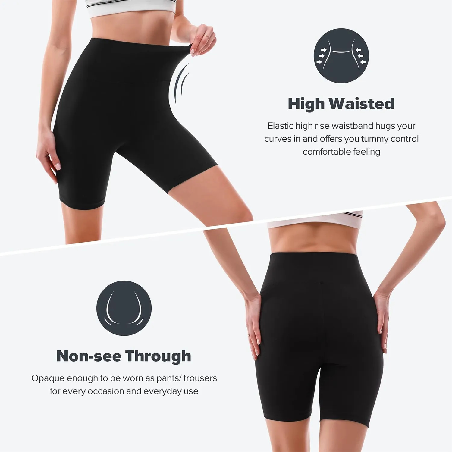 SINOPHANT Radlerhose Damen Schwarz blickdicht