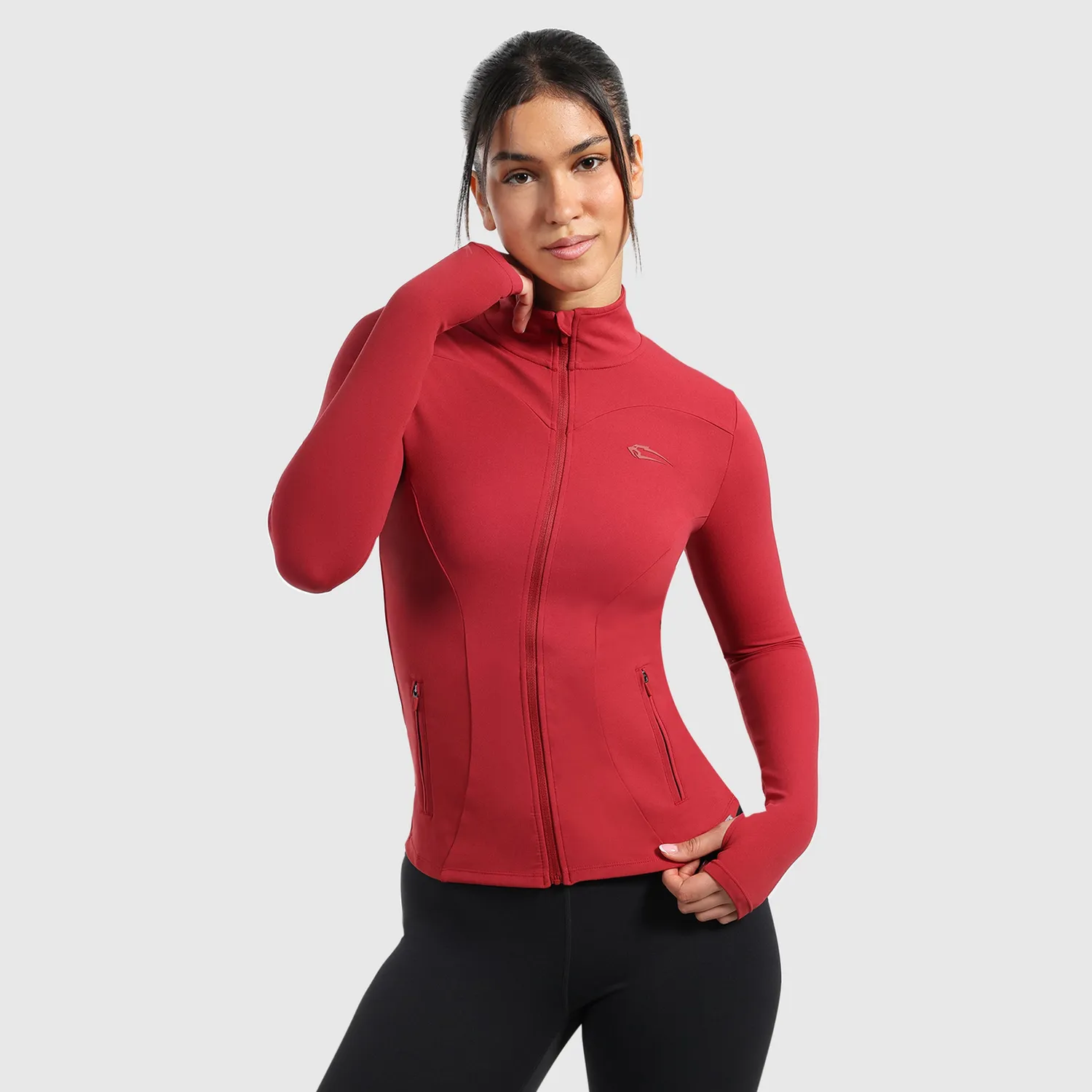 Smilodox Kenna Jacke Damen Schwarz Stehkragen