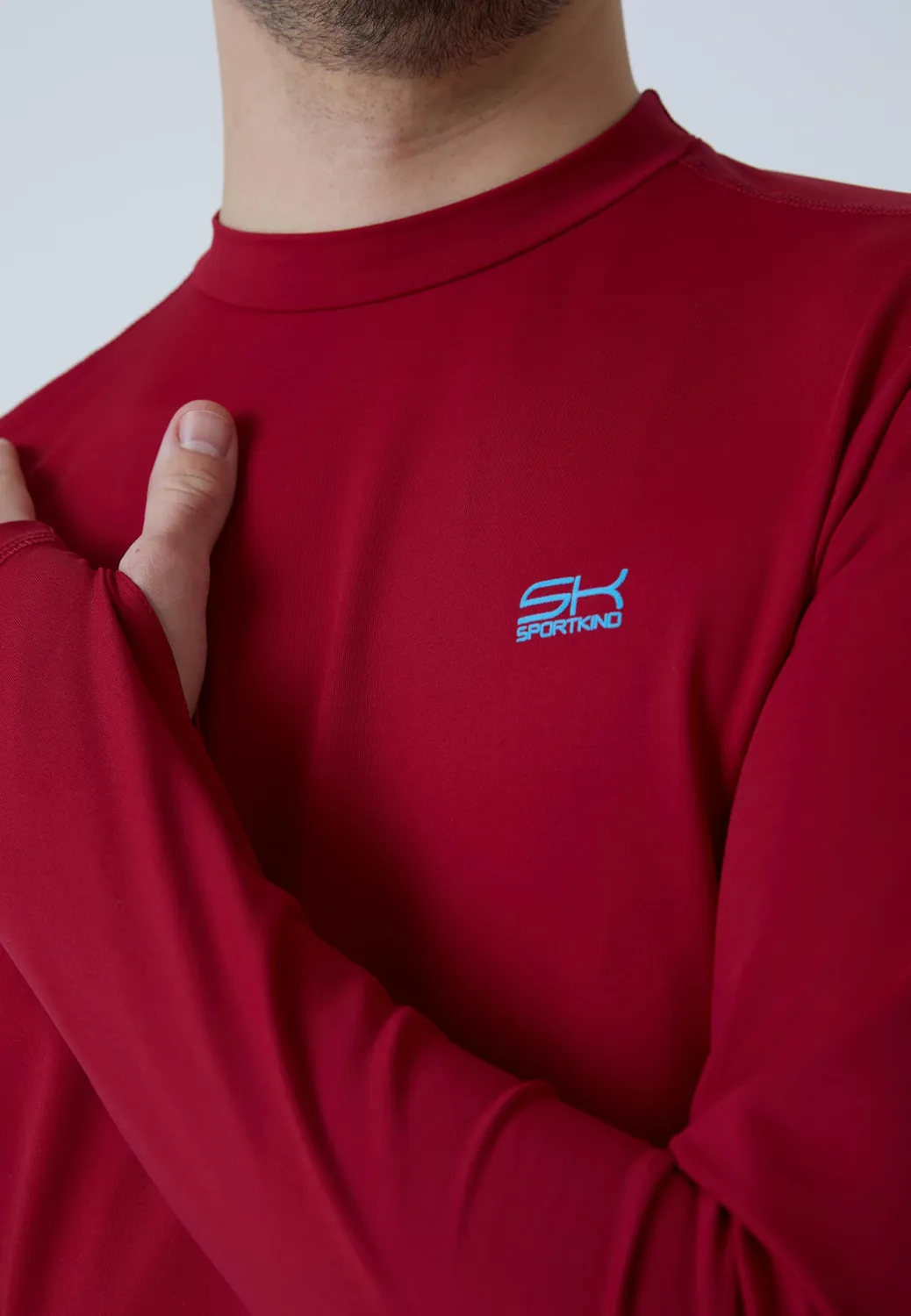 SPORTKIND Langarm Funktionsshirt Herren mit Daumenloch UV-Schutz
