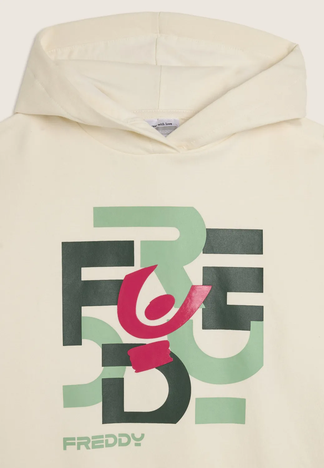 Freddy Junior Oversize Hoodie Weiß mit Grafik
