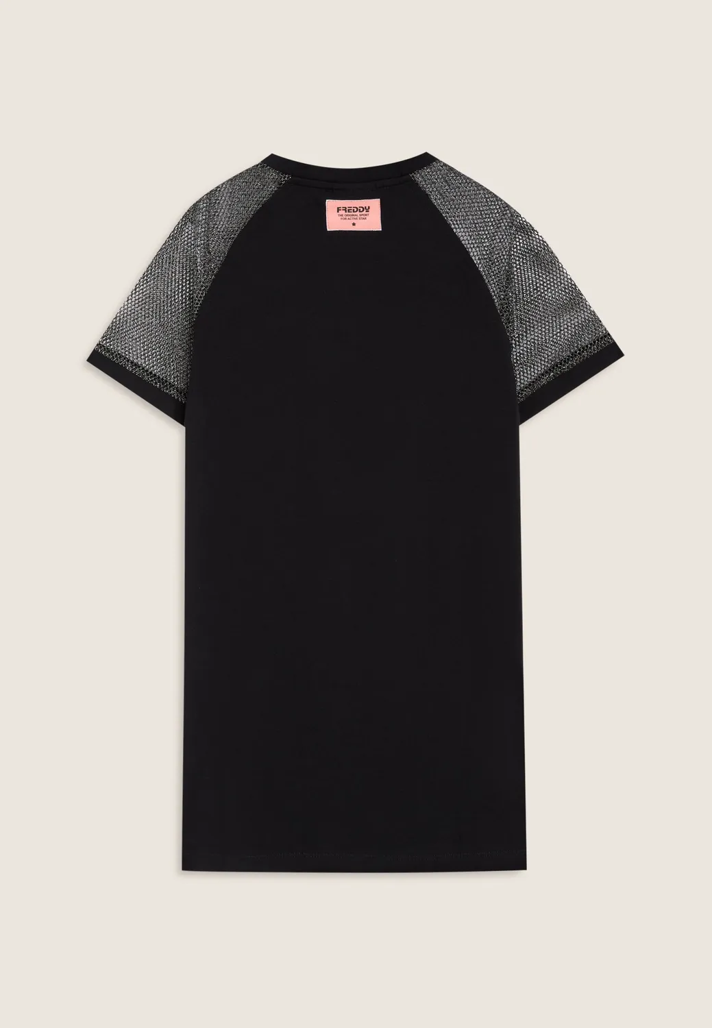 Freddy Maxi T-Shirt Kleid Mädchen schwarz Lurex-Mesh