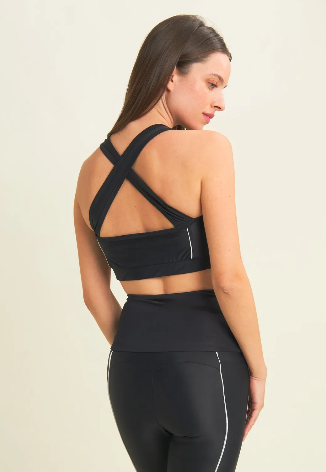 Freddy Sport-BH Top gekreuzte Träger Navy Peony atmungsaktiv