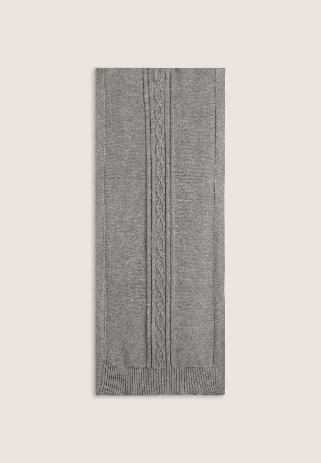 Freddy Zopf Strickschal Wolle Grau 154 cm warm