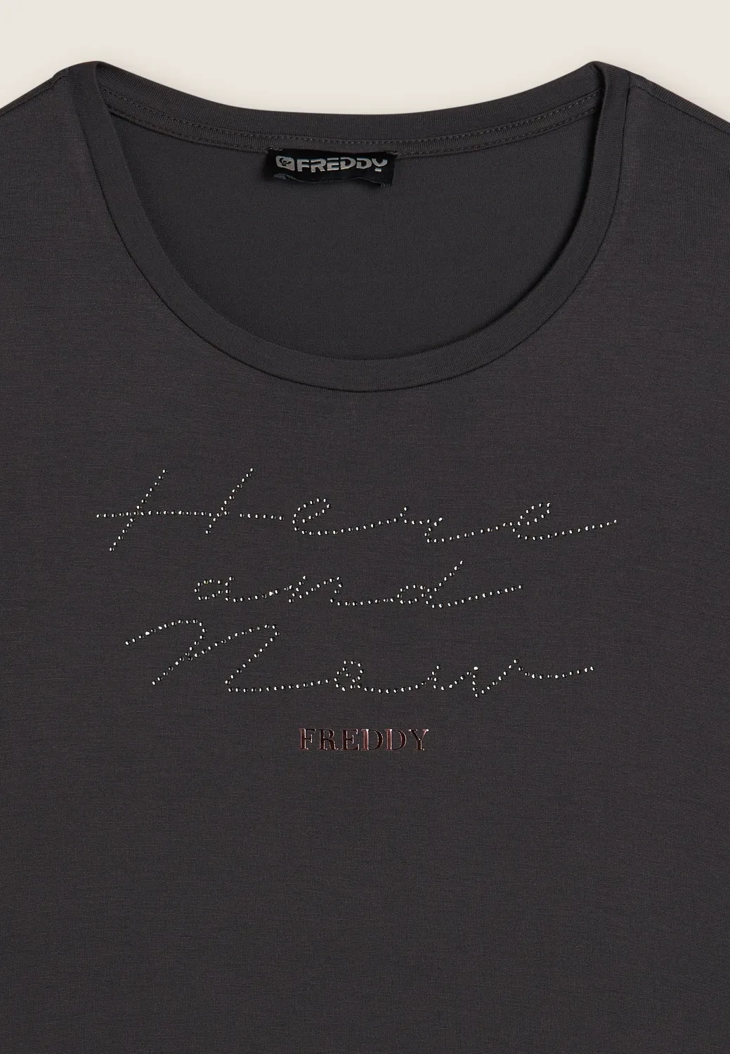 Freddy Here and Now Langarmshirt Nero Strass
