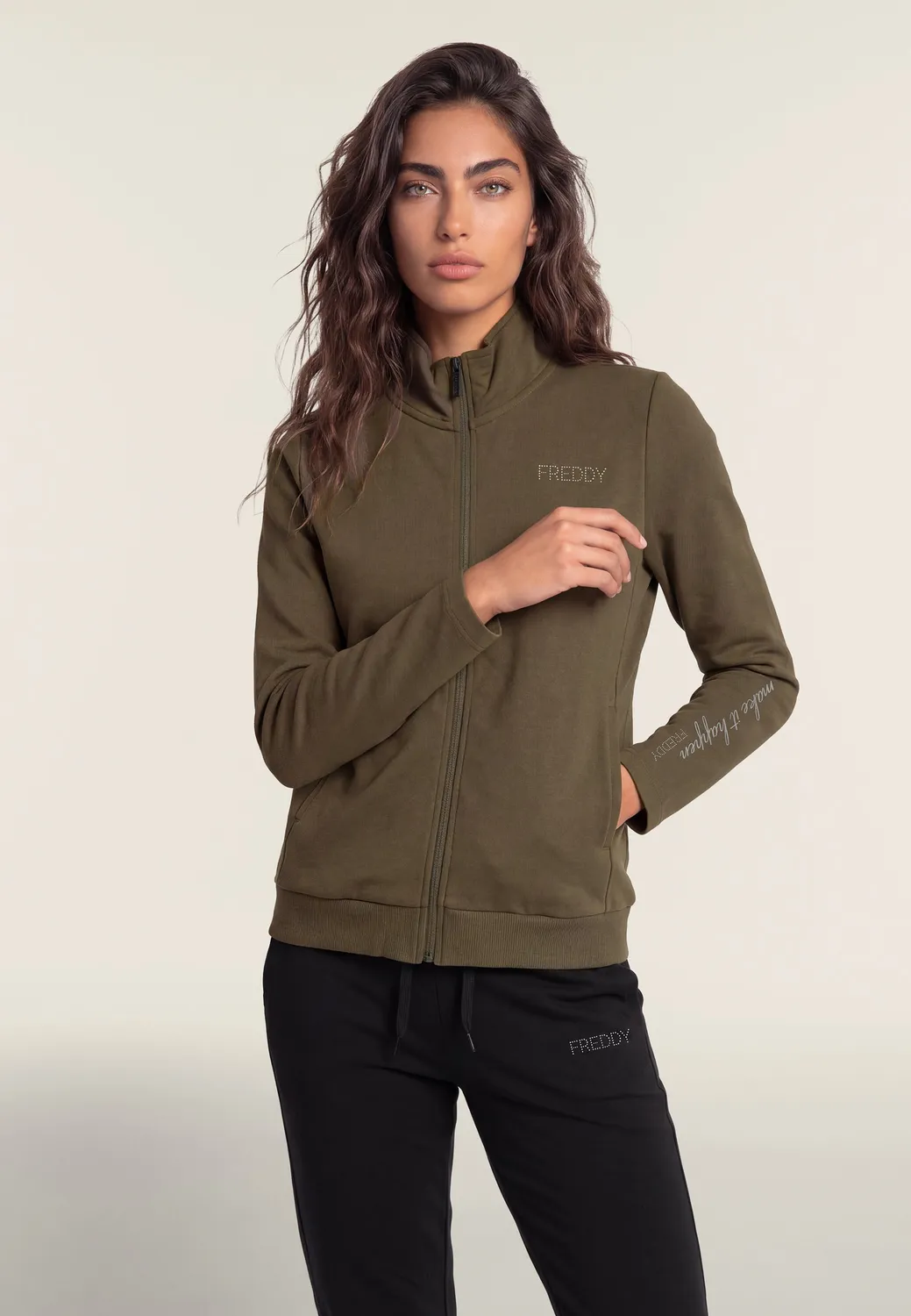 Freddy Trainingsanzug Mauve Wine-Black Baumwolle