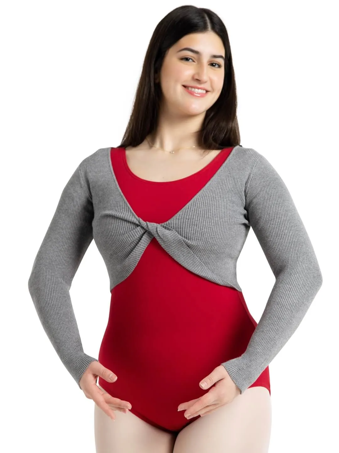 Capezio Classics Shrug Knotenpullover Schwarz langarm