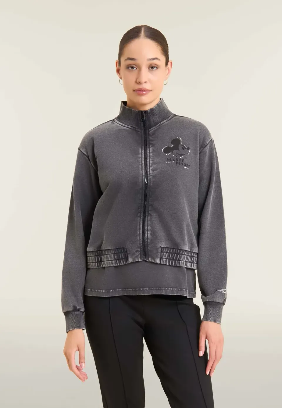Freddy Bomber Sweatjacke Disney Mickey cropped