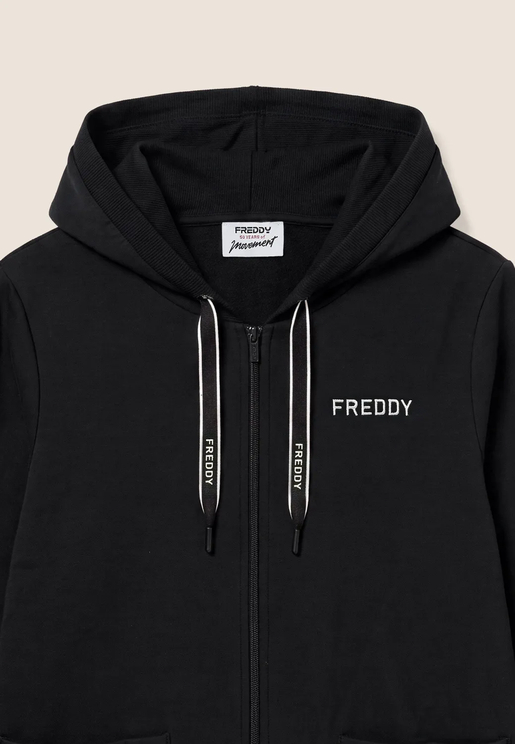 Freddy Damen Kapuzenjacke Full-Zip Schwarz Regular Fit