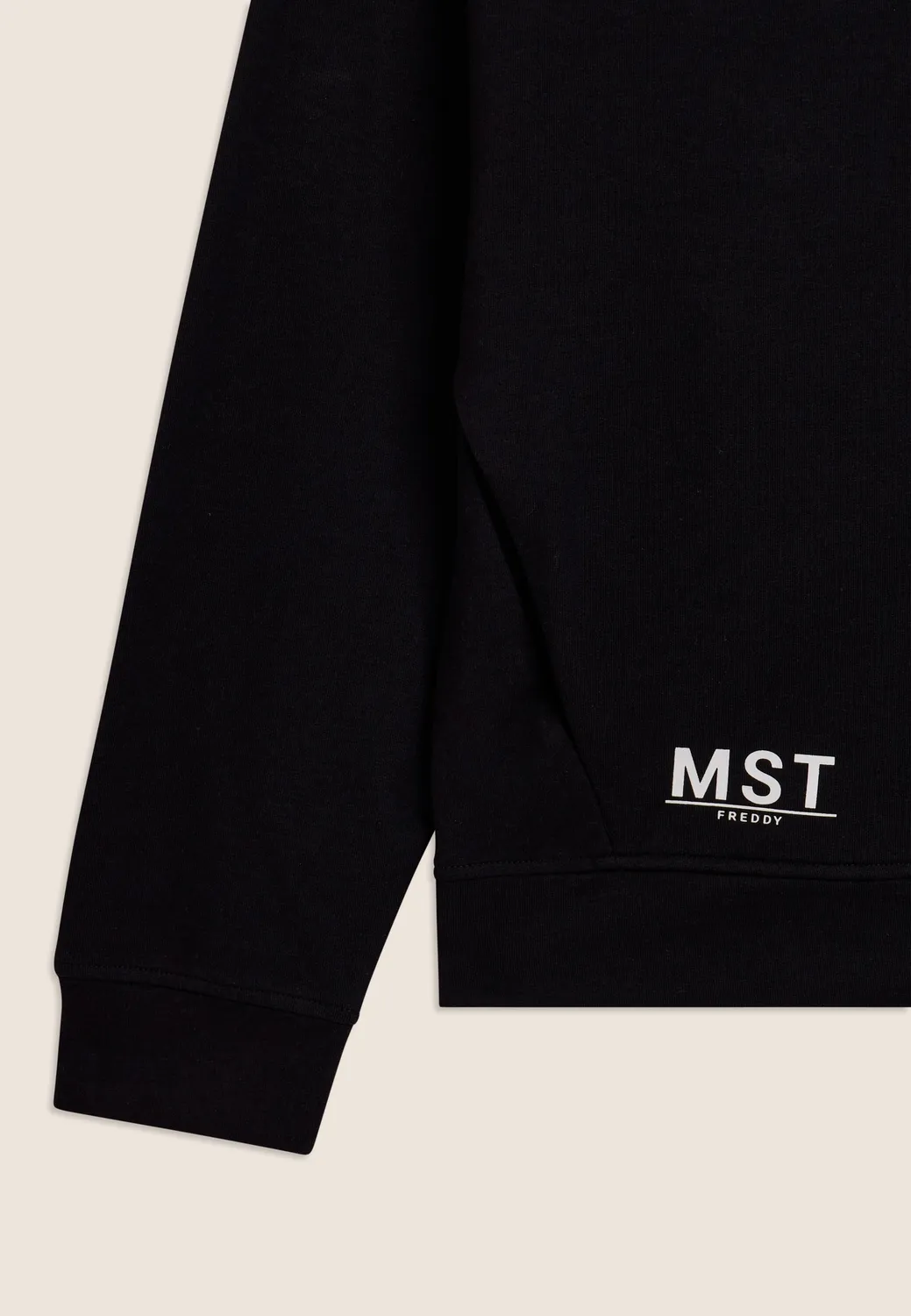 Freddy MST Cropped Hoodie mit Zip Schwarz French Terry