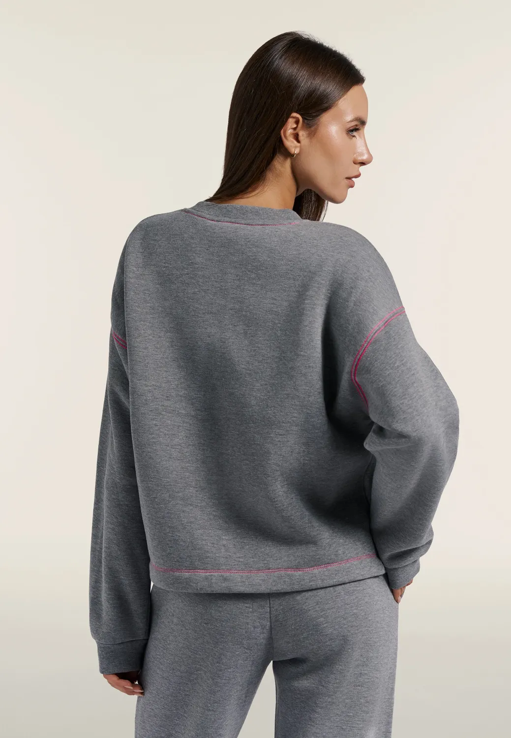 Freddy Comfort Sweatshirt Grigio Mélange Neon-Naht