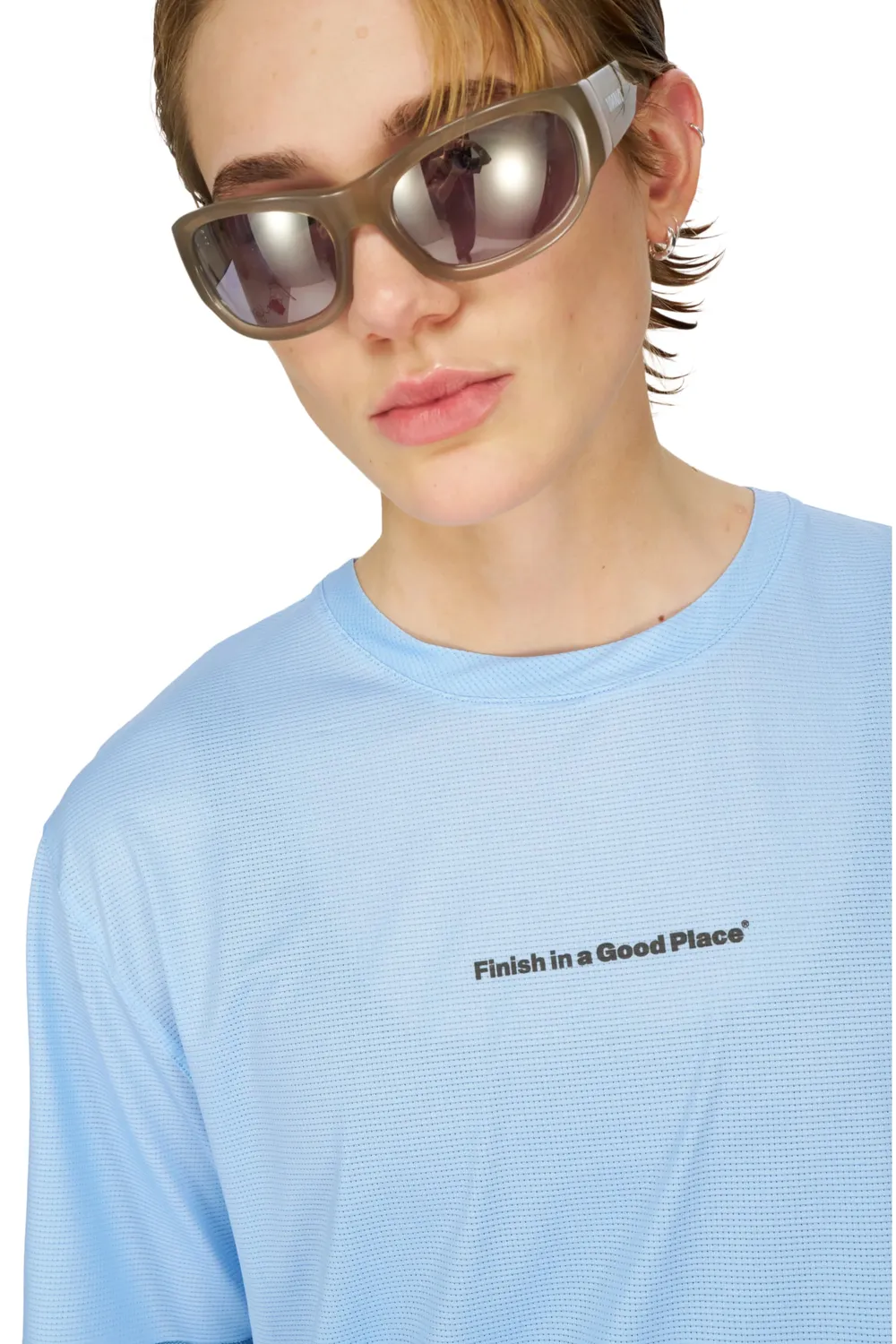 UNNA Wavy Tee W Laufshirt Serenity Blue schnelltrocknend