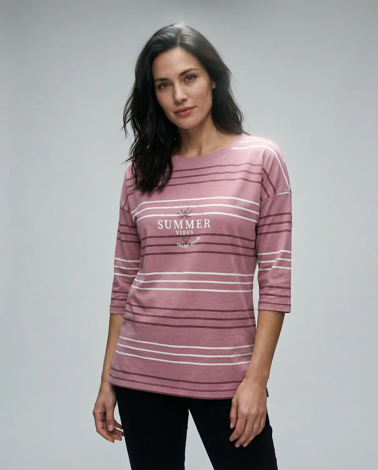 LPO Selina T-Shirt beere Damen Streifen-Print