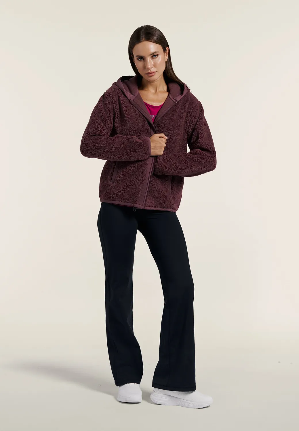Freddy Sherpa Polar Fleece Jacke Damen Kapuze