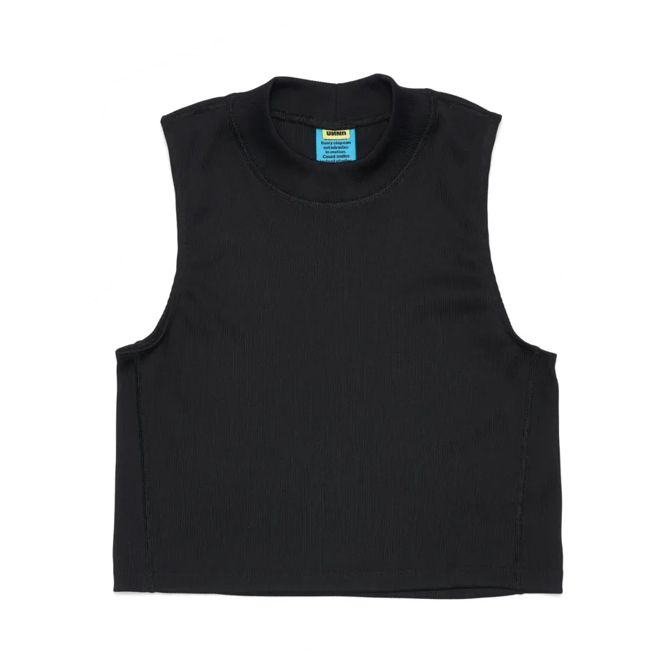 UNNA Balance Crop Top Sporttop schwarz gerippt
