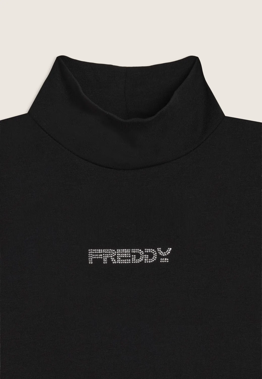 Freddy Junior Body Lupetto Schwarz Langarm Strass