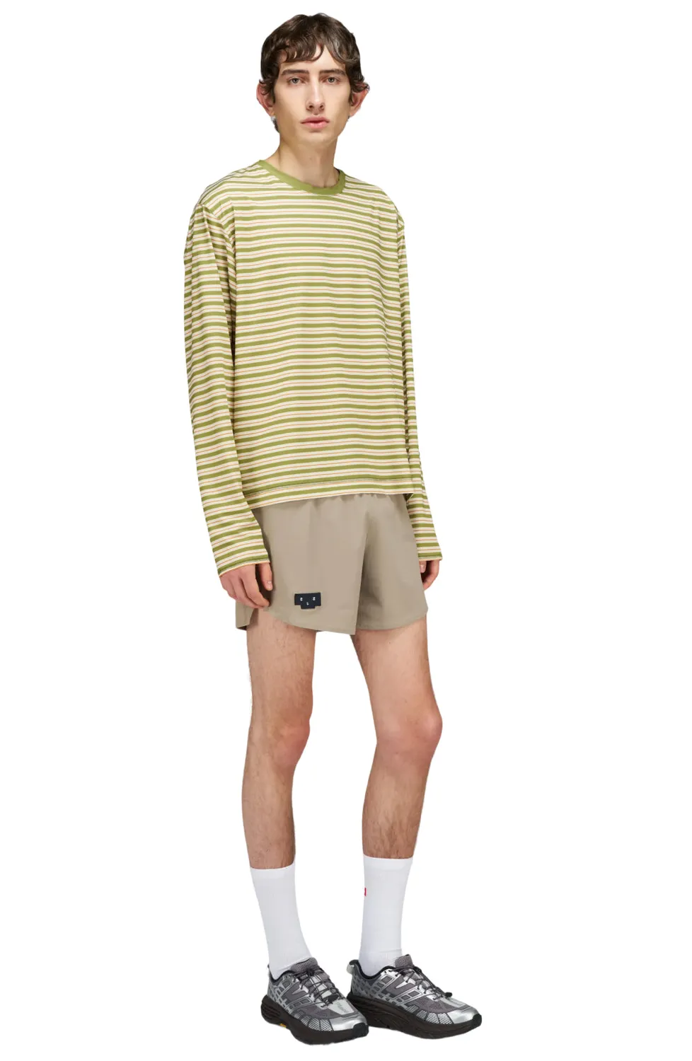 UNNA Striped LS Langarmshirt Sage Stripe recycelt