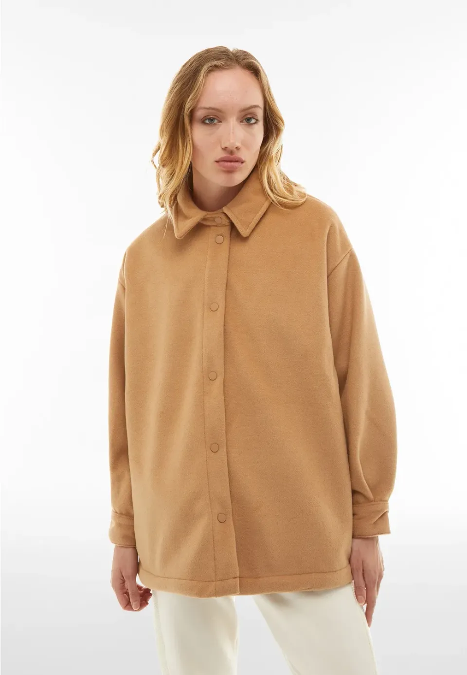 Freddy Damen Hemdjacke Oversize Viskose Creme