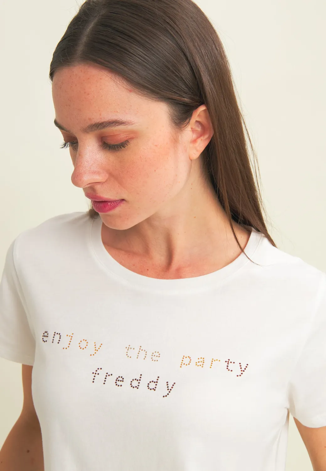 Freddy Enjoy the Party T-Shirt Damen Schwarz XXS Strass