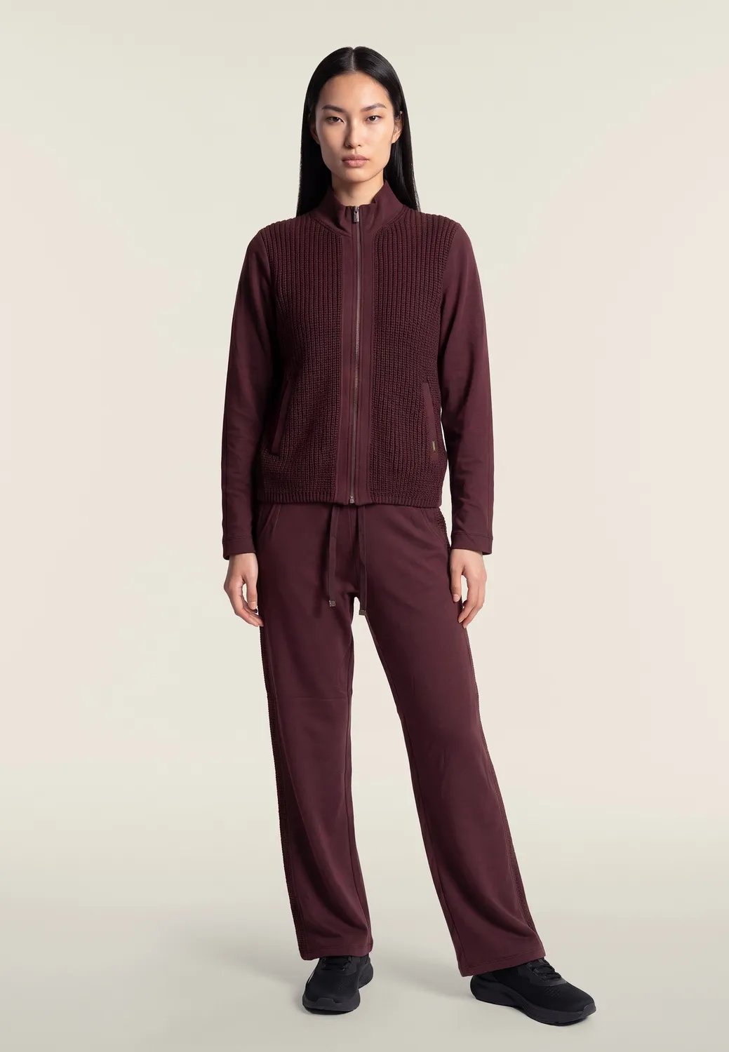 Freddy Slim Ripp Sweatjacke Damen Decadent Chocolate figurbetont