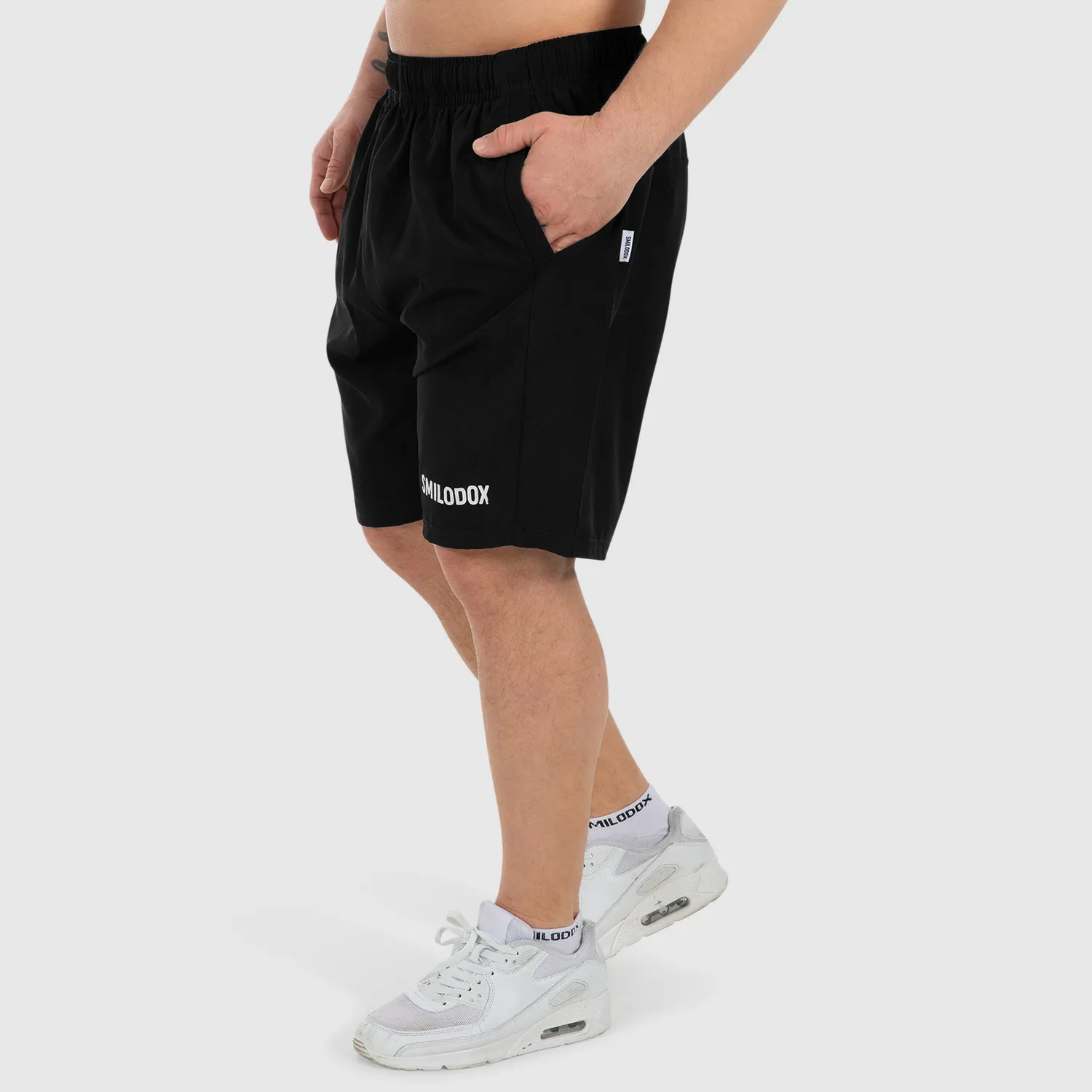 Smilodox Herren Shorts Herren-Shorts Schwarz elastisch