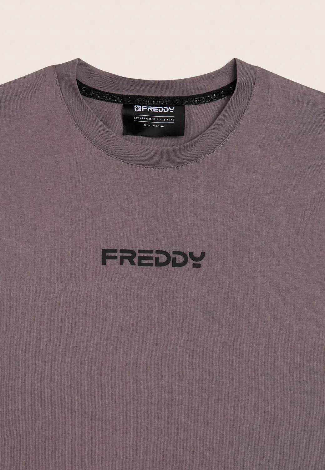 Freddy Baumwoll T-Shirt Herren Regular Schwarz mit Minilogo