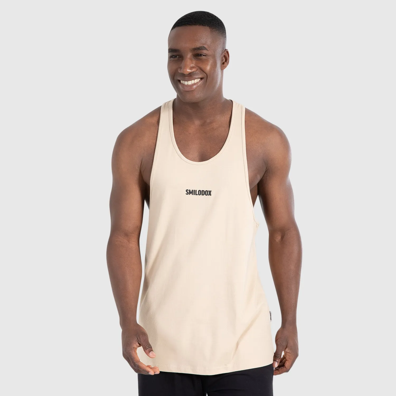 Smilodox Leno Modal Stringer Herren Schwarz Regular Fit
