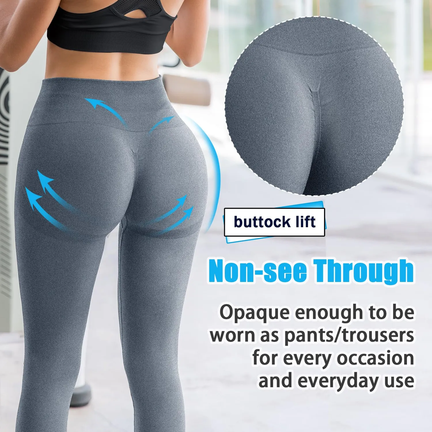 SINOPHANT Scrunch Butt Push Up Sport-Leggings Damen nahtlos