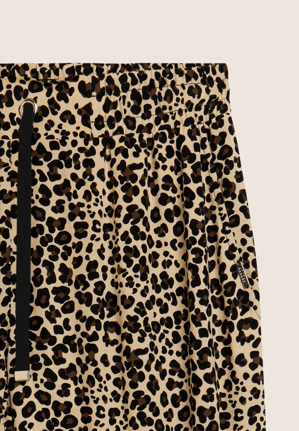 Freddy Viskose Hose Damen Straight Leg Animalier Grau