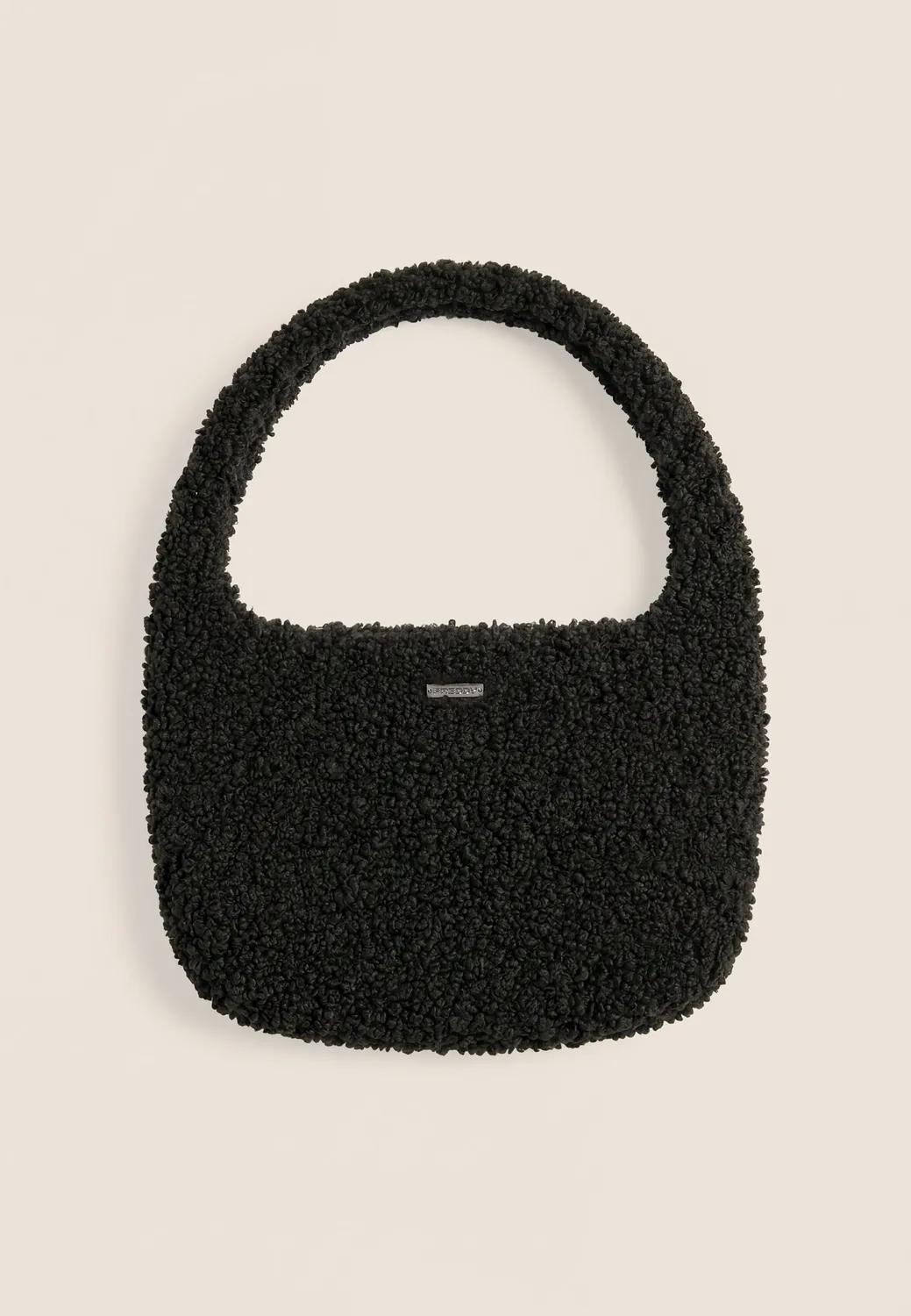 Freddy Damen Schultertasche Sherpa Schwarz Plüsch