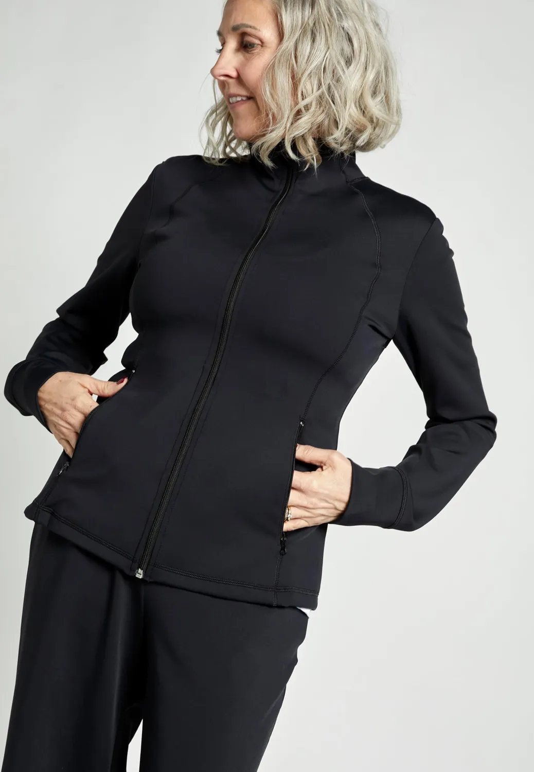 SPORTKIND Trainingsjacke Damen S Schwarz YKK