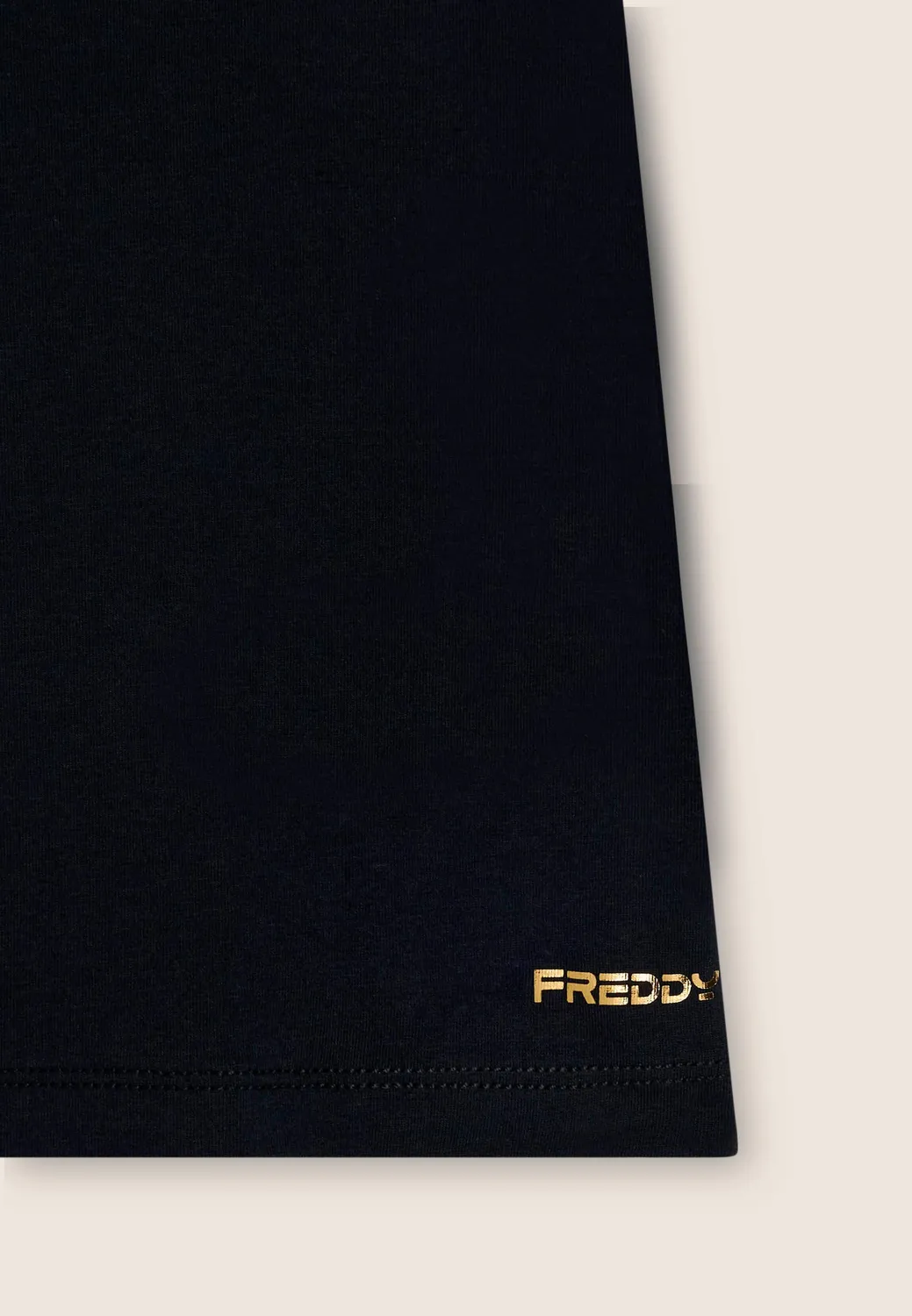 Freddy Damen T-Shirt Baumwolle-Stretch Schwarz Rundhals