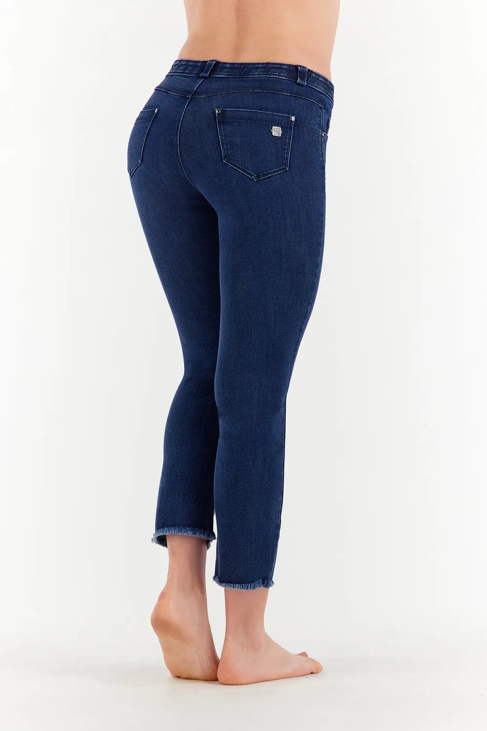 Freddy Black Cropped Jeans Damen Schwarz Stretch