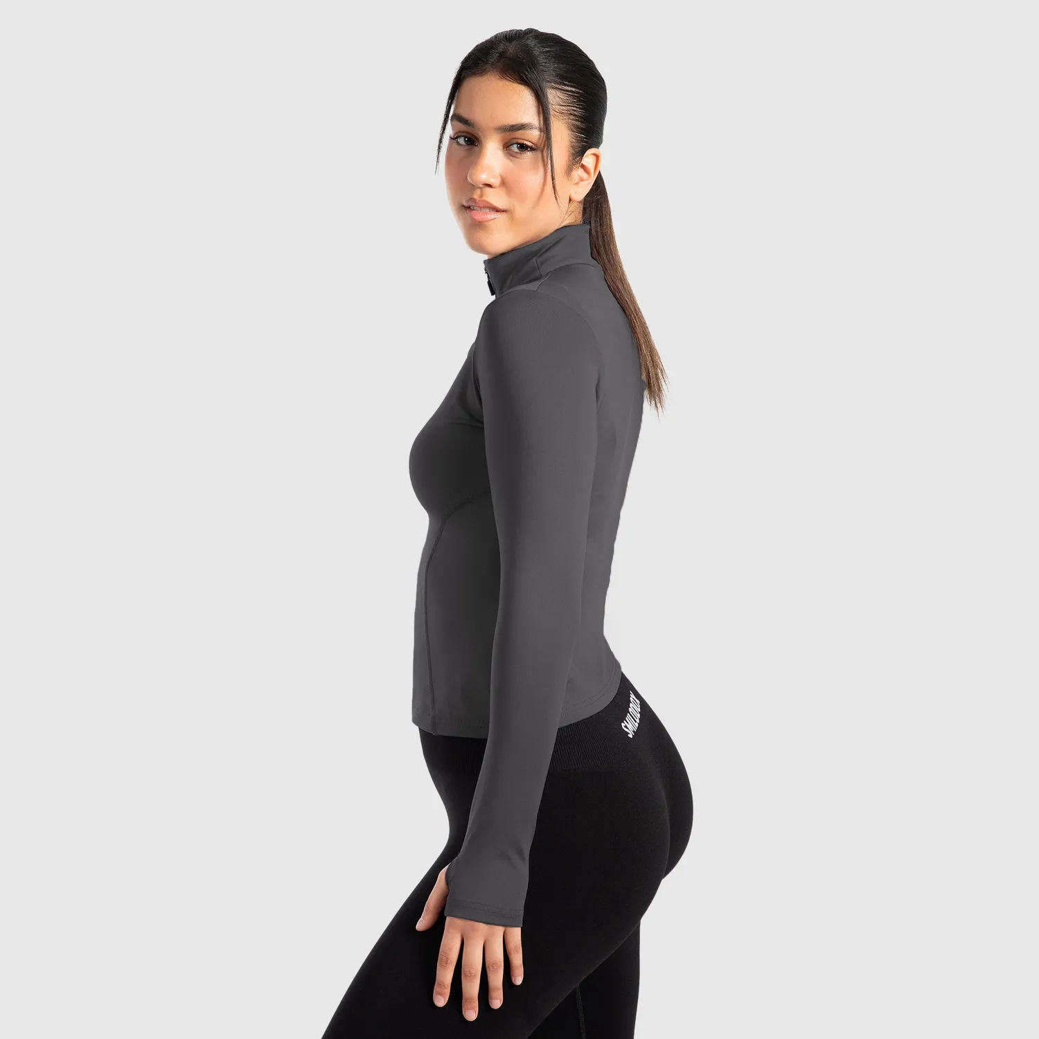 Smilodox Indira Trainingsjacke Damen Schwarz Slim Fit