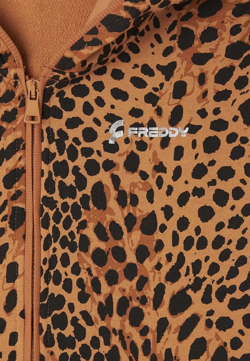 Freddy Animalier Cropped Sweatjacke Leo Pink French Terry
