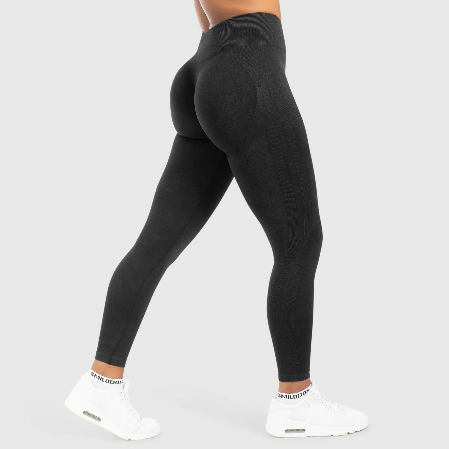 Smilodox Yune Seamless Scrunch Leggings Schwarz blickdicht