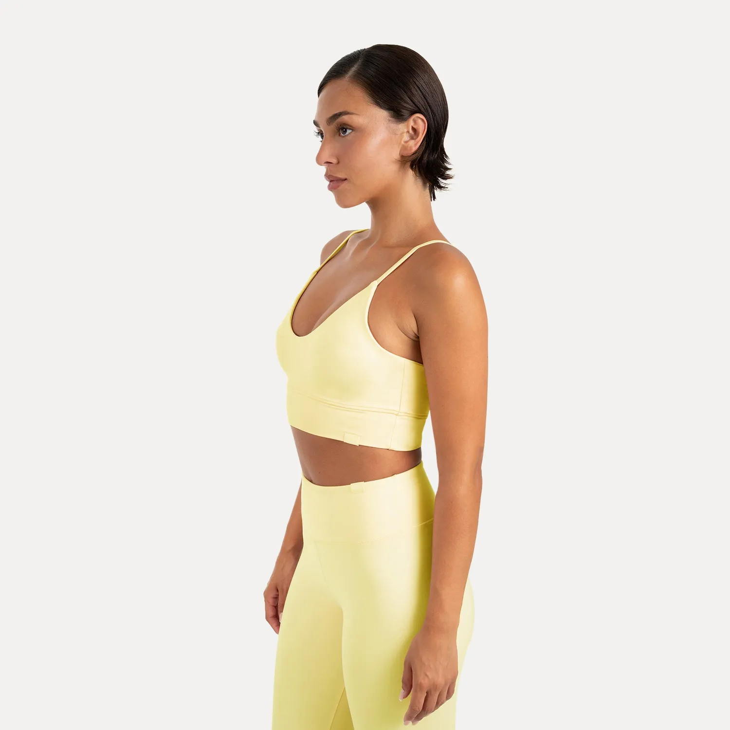 Smilodox Lunara Crop Top Schwarz S V-Ausschnitt