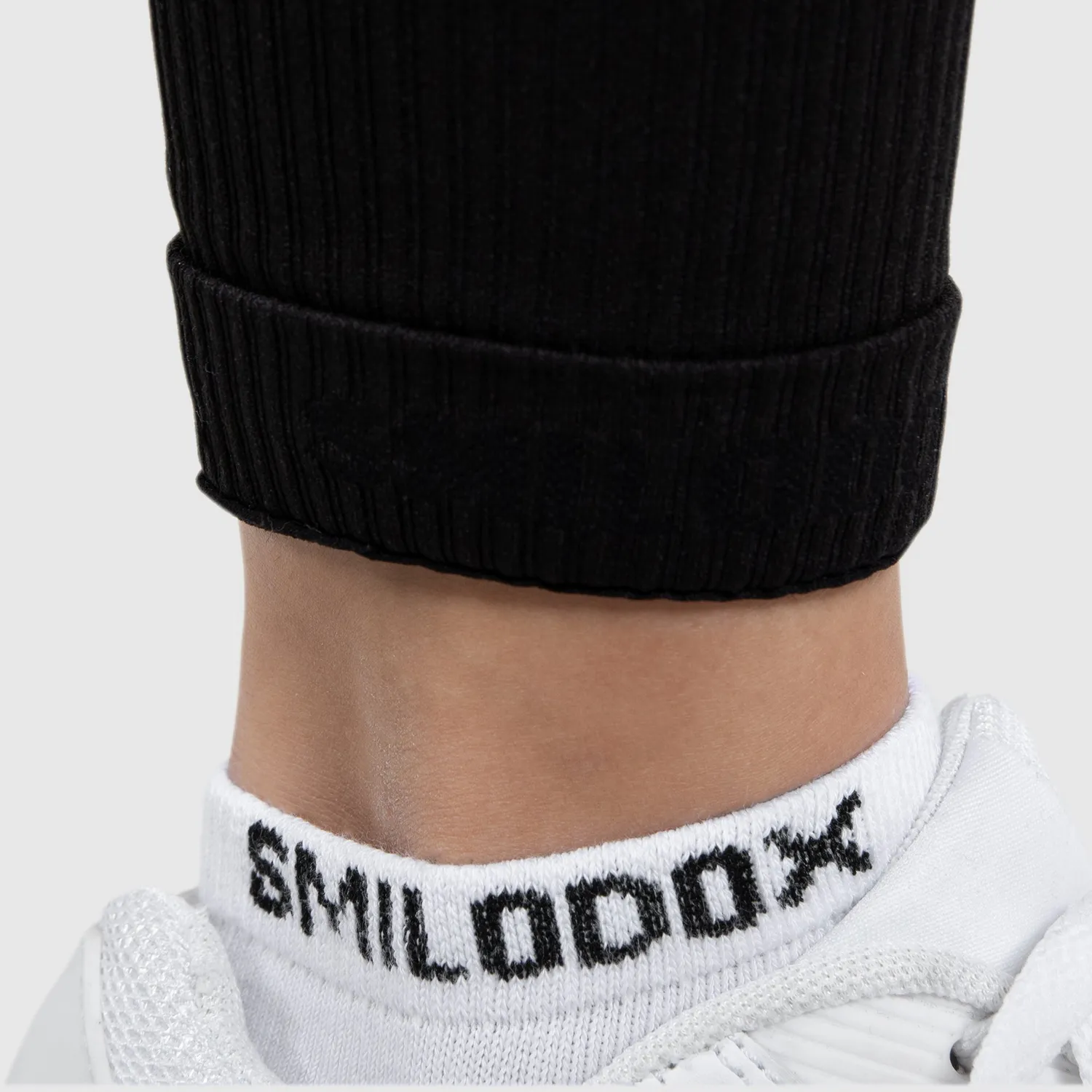 Smilodox Amaze Ripp Leggings Damen Schwarz Kompression