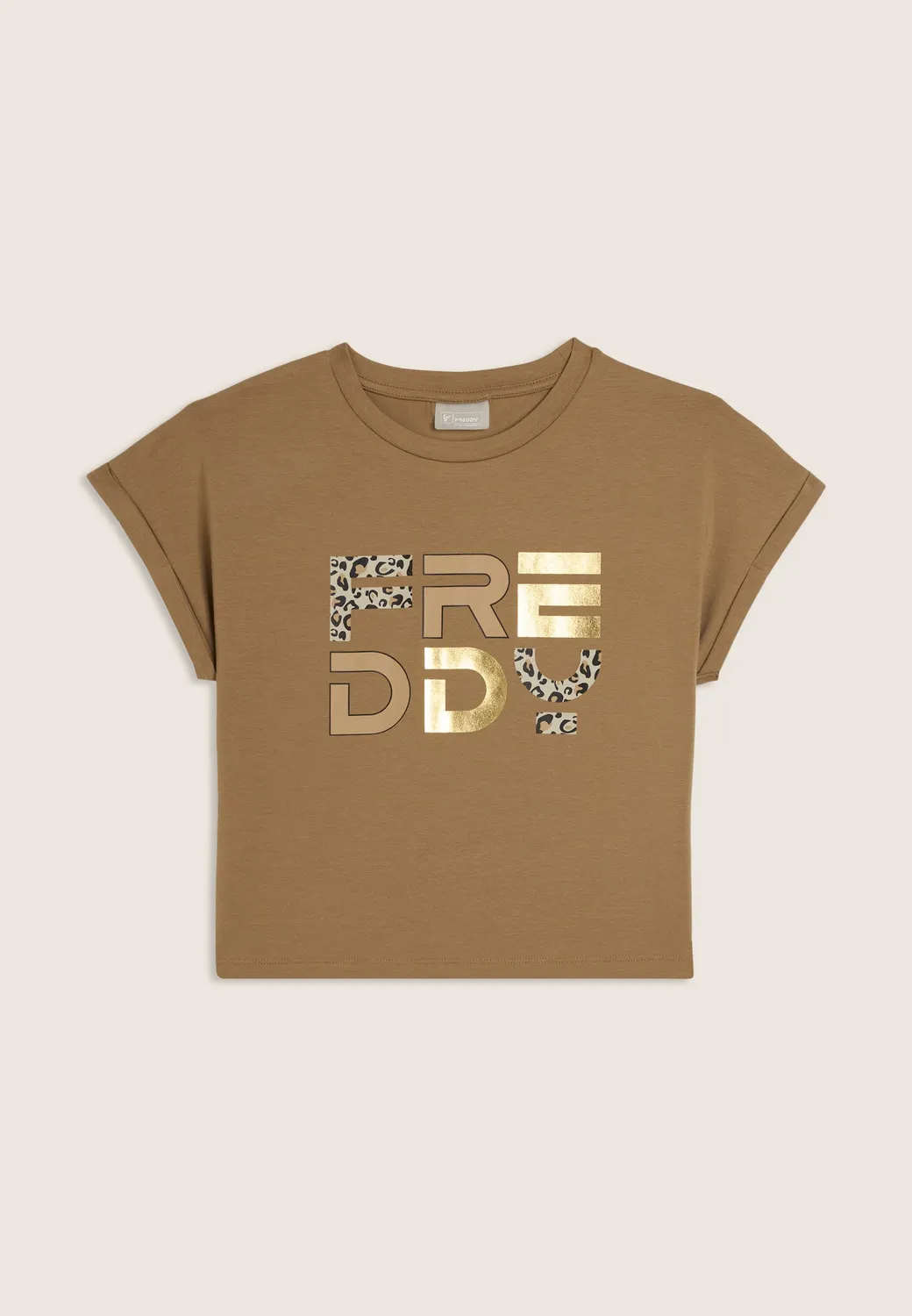 Freddy Junior T-Shirt Schwarz Animalier-Logo Flatterärmel