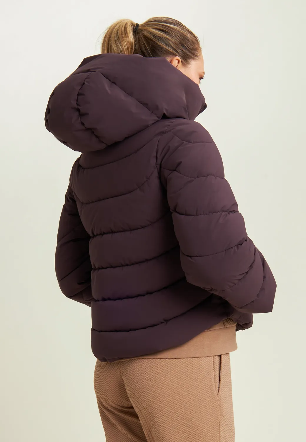 Freddy Cropped Daunenjacke Plum Perfect hoher Bund warm