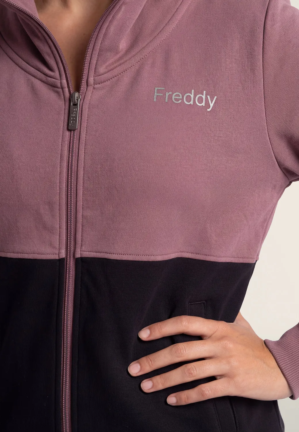 Freddy Trainingsanzug Colour Block Zip Rose Taupe