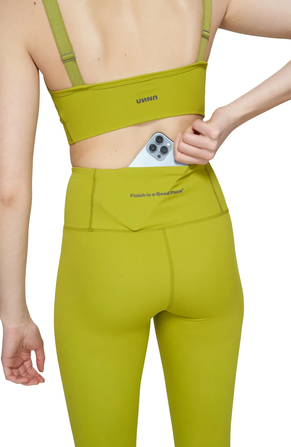 UNNA Good Place Tights Leggings Golden Green hoher Bund