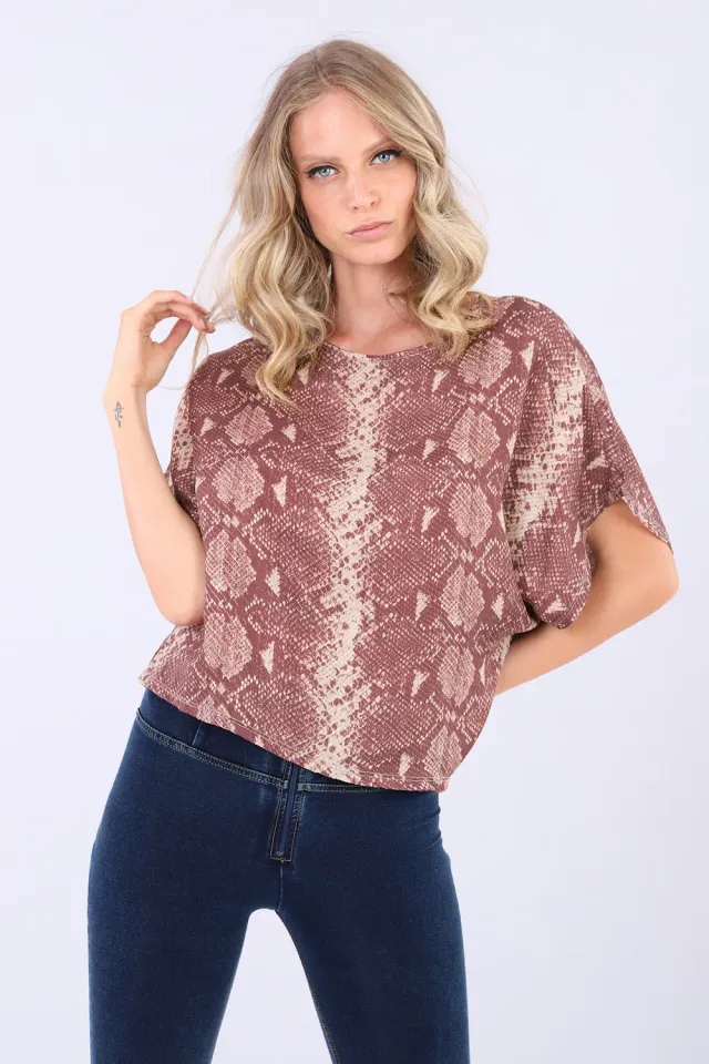 Freddy Reptile Top Damen bordeaux weit