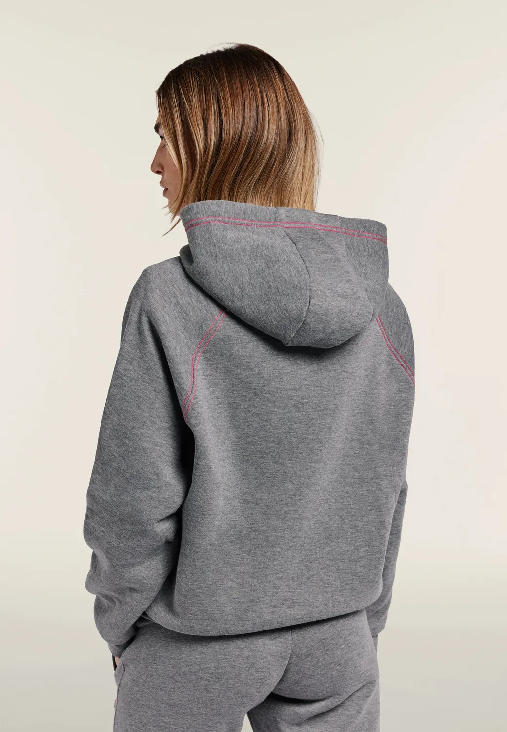 Freddy Comfort Mélange Hoodie Damen Grau Neon-Stick