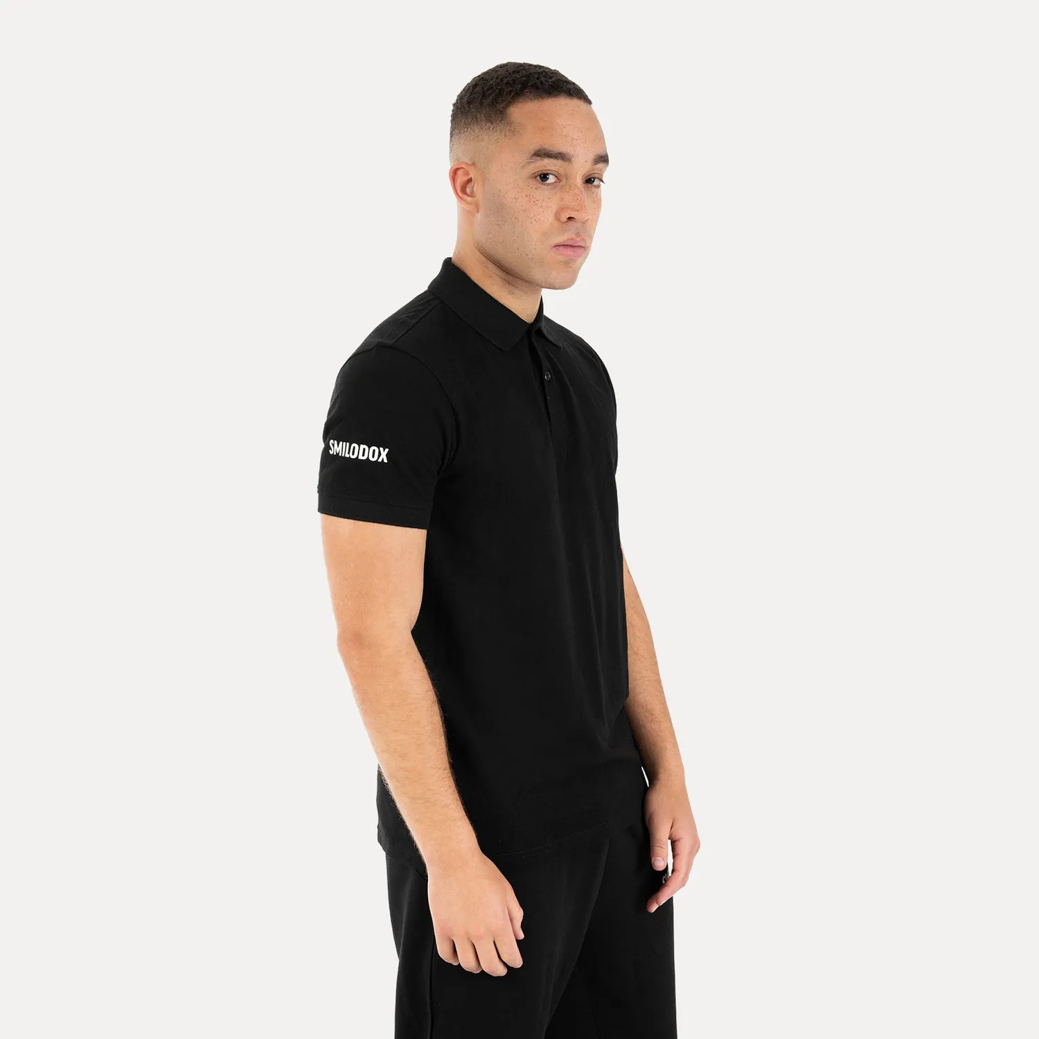 Smilodox Lunara Basic Tjardo Poloshirt Schwarz Baumwolle