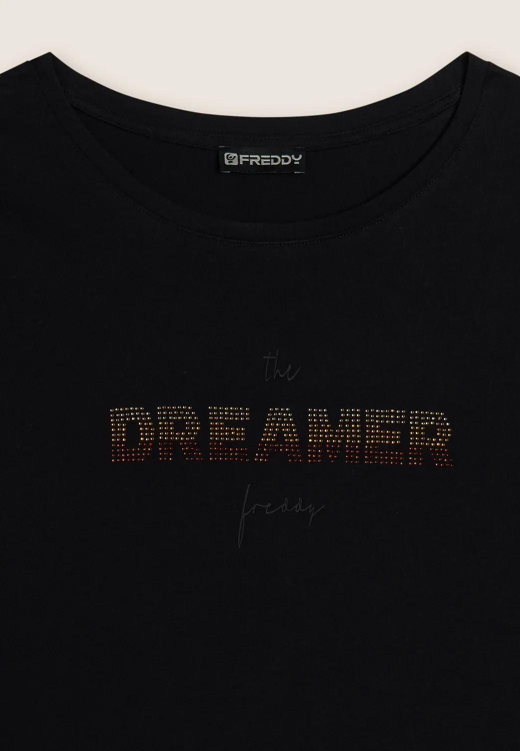 Freddy Dreamer Langarmshirt Strass Supima schwarz
