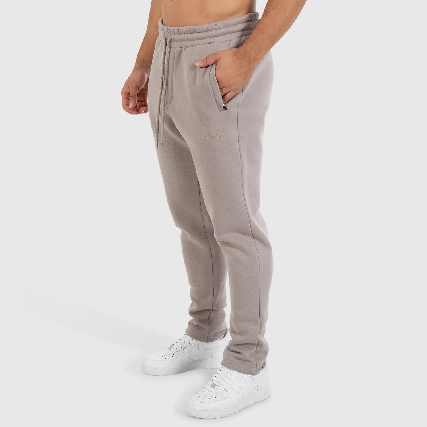 Smilodox Evra Jogginghose Herren Schwarz Slim Fit Reissverschluss